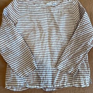 Sigrid Olsen - linen .Striped Long Sleeve Top